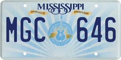 MS license plate MGC646