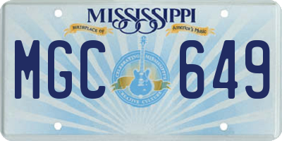 MS license plate MGC649