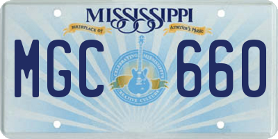 MS license plate MGC660