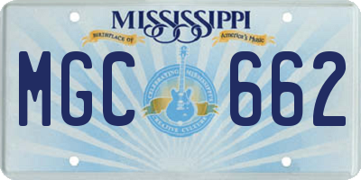 MS license plate MGC662