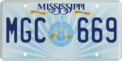 MS license plate MGC669