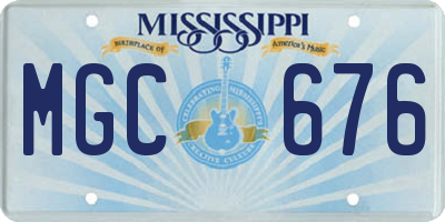 MS license plate MGC676