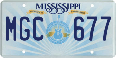 MS license plate MGC677