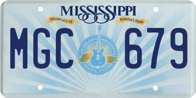MS license plate MGC679