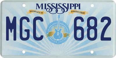 MS license plate MGC682