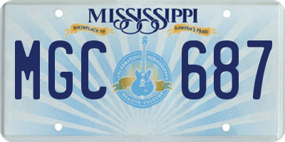 MS license plate MGC687