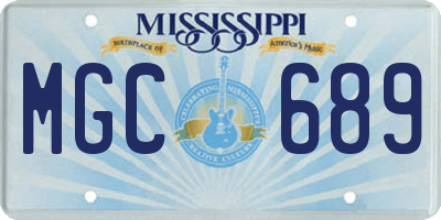 MS license plate MGC689