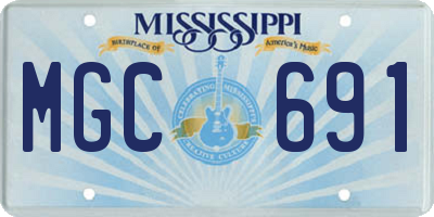 MS license plate MGC691
