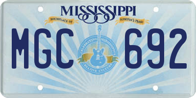 MS license plate MGC692