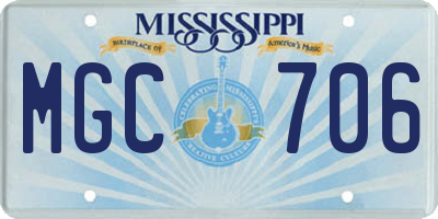 MS license plate MGC706