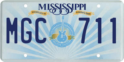 MS license plate MGC711