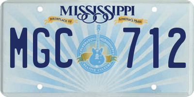 MS license plate MGC712