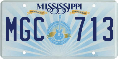 MS license plate MGC713