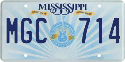 MS license plate MGC714