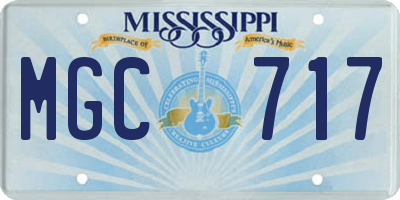 MS license plate MGC717
