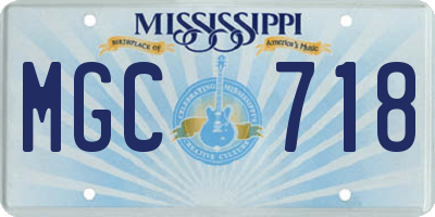 MS license plate MGC718