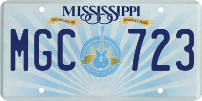 MS license plate MGC723
