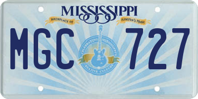 MS license plate MGC727