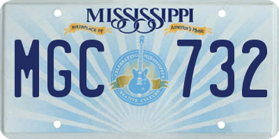 MS license plate MGC732