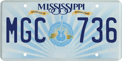 MS license plate MGC736
