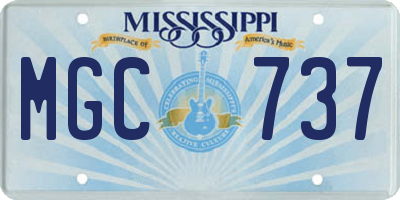 MS license plate MGC737