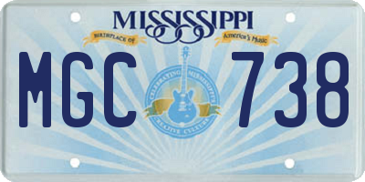 MS license plate MGC738
