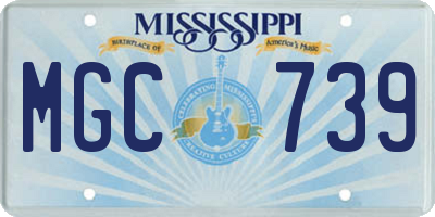 MS license plate MGC739