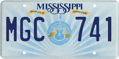 MS license plate MGC741