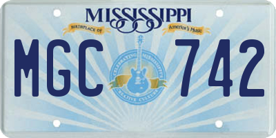 MS license plate MGC742