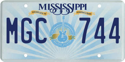 MS license plate MGC744