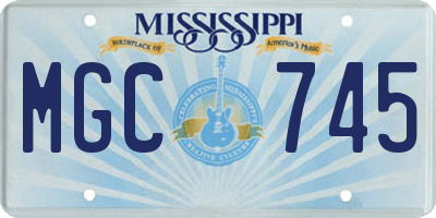 MS license plate MGC745