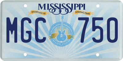 MS license plate MGC750