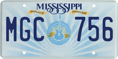 MS license plate MGC756