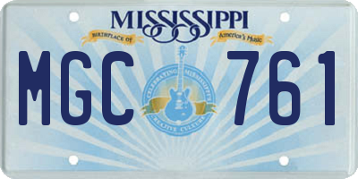 MS license plate MGC761