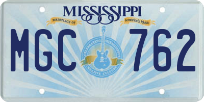 MS license plate MGC762