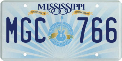 MS license plate MGC766