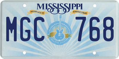 MS license plate MGC768