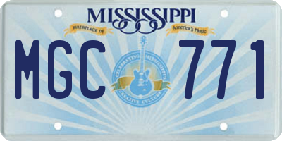 MS license plate MGC771