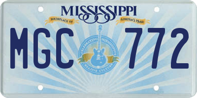 MS license plate MGC772