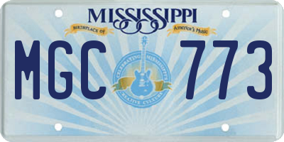 MS license plate MGC773