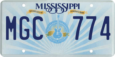 MS license plate MGC774