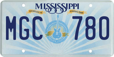 MS license plate MGC780