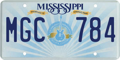 MS license plate MGC784