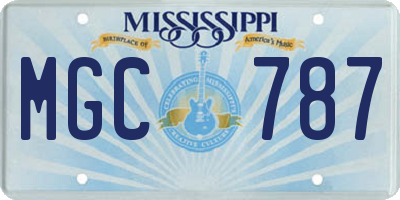 MS license plate MGC787