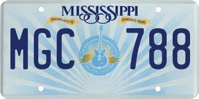 MS license plate MGC788