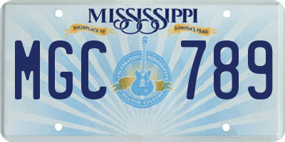 MS license plate MGC789