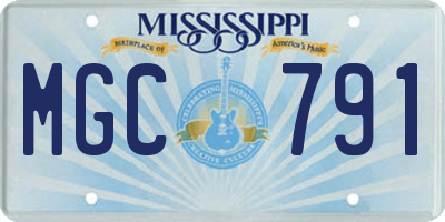 MS license plate MGC791