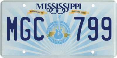 MS license plate MGC799