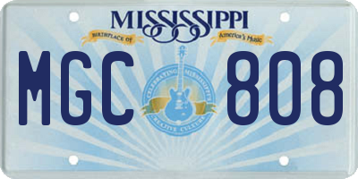 MS license plate MGC808