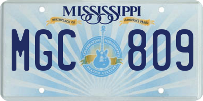 MS license plate MGC809